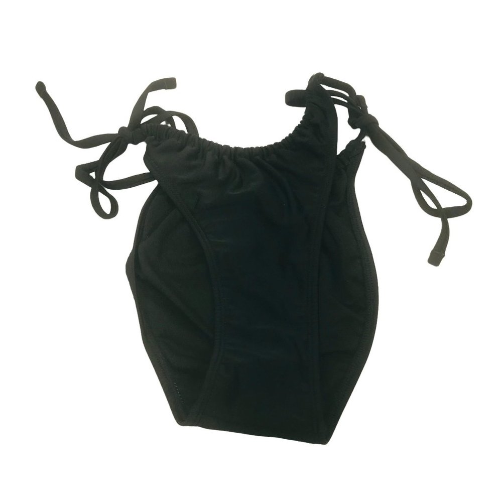 Xhilaration Women's Size Large Low Coverage String Bikini Swim Bottom Black NWOT